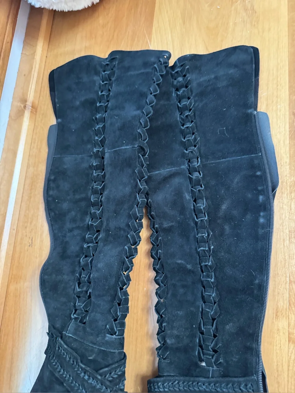 Jeffrey Campbell Black Suede Over-the-Knee Stiletto Boots